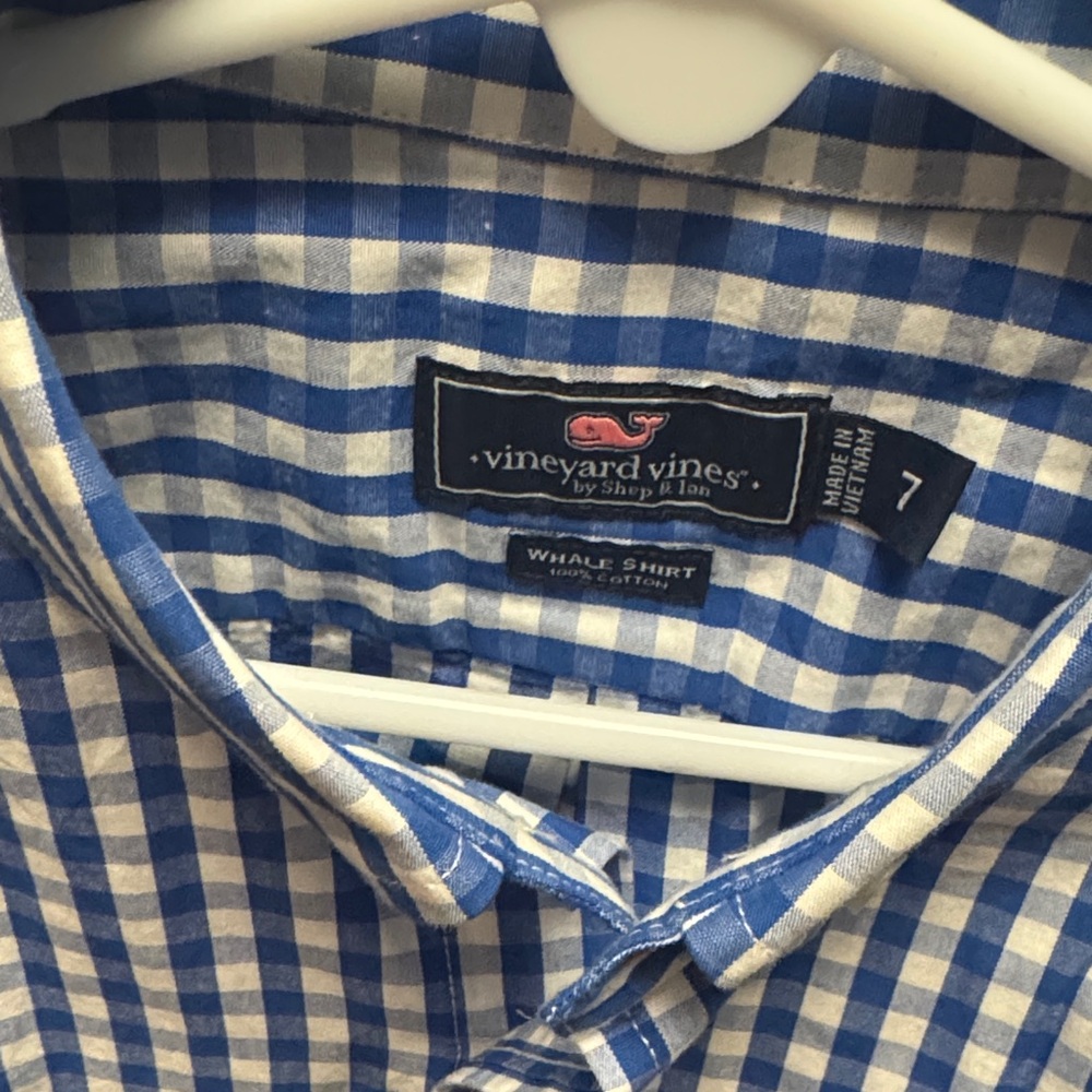 Vineyard Vines Boys’ Blue and White Checkered Shirts - Set of 2 - Picture 2 of 6